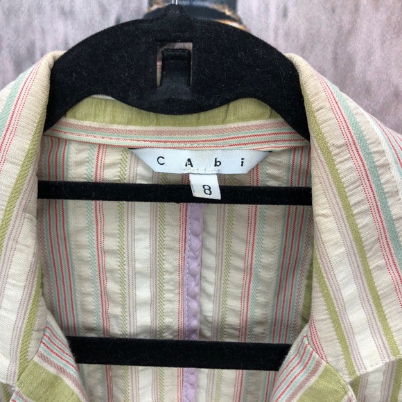 CAbi Colorful Striped Bohemian Blazer Jacket Sz 8 - Picture 4 of 8